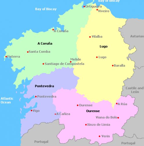 Map of Galicia